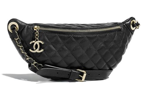 chanel calfskin waist bag|small black quilted chanel bag.